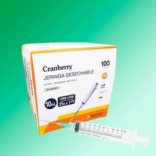 Cranberry Materiales Dentales Jeringas Desechables 10cc c/Aguja 1 Unidad