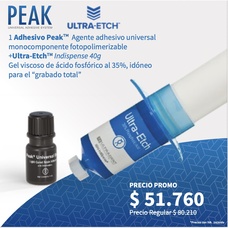 Ultradent Pack 220 ULTRADENT un Jeringon Ultra-Etch 30ml mas un Adhesivo Peak 4ml