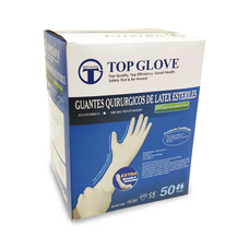 Top Glove o Tresor Guantes Quirurgico Esteril Caja 50 Pares Selec Talla