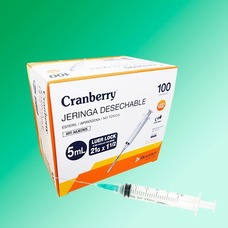 Cranberry Materiales Dentales Jeringas Desechables 5cc c/Aguja 1 Unidad