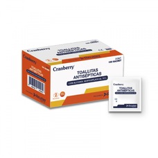 Cranberry Materiales Dentales Toallitas Antisepticas con Alcohol al 70% Caja x 100 sachet. con Toalla
