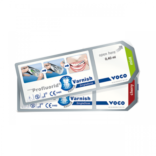 thumbnail image 2 of Voco Profluorid Varnish 10 Single Dose – Cherry, Melon, Caramel, Mint Flavors (Dental Grade) 2 of 4