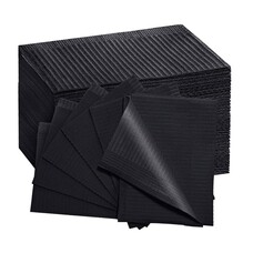 Generica Baberos Desechable NEGRO 3 Capas 125 Uds (Pecheras Servilletas) - Generica