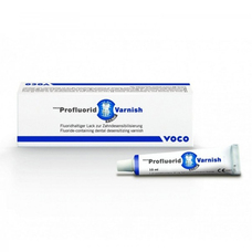 VOCO Materiales Dentales Profluorid Varnish (Barniz de Fluor) Tubo 10ml, 20 pinceles y block mezcla
